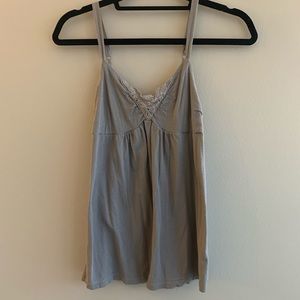 American Eagle grey babydoll cami tank w/ crochet